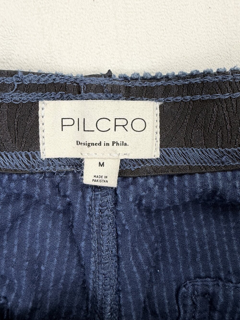Pilcro Wide Leg Corduroy Flare Pants Blue Size M Elastic Waist OB2339307 - Picture 4 of 13
